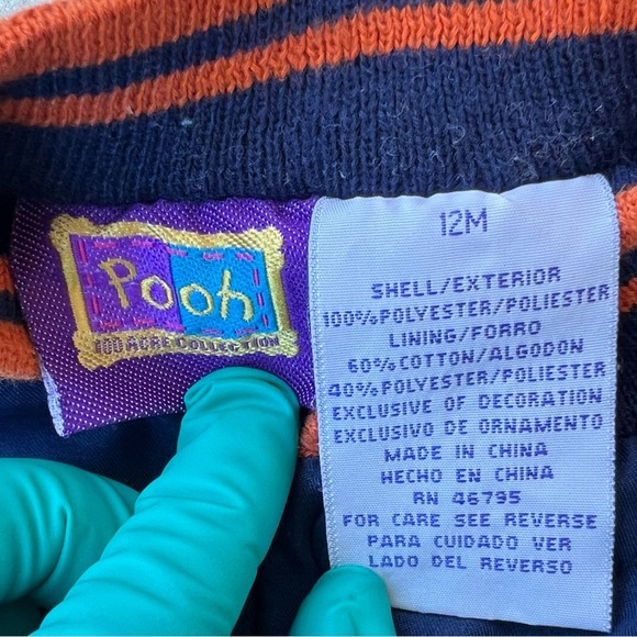 Vintage Winnie the Pooh Navy Jacket with Orange Accents 12 months - Picture 6 of 6